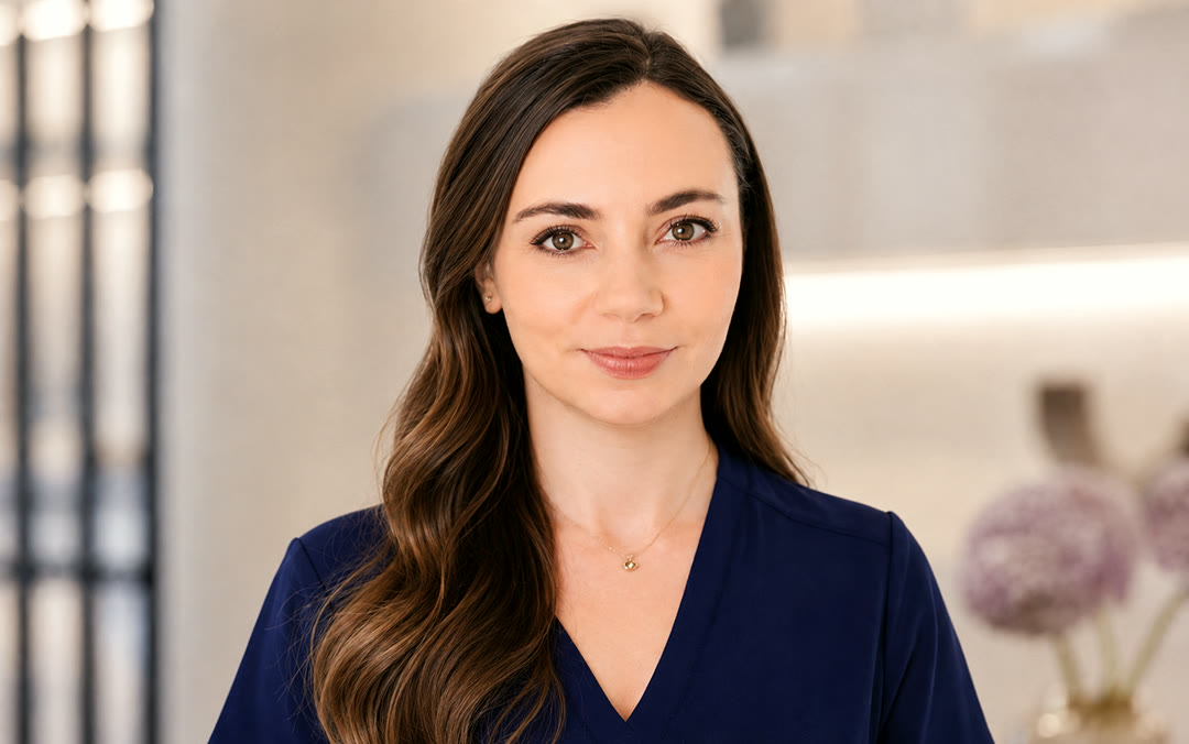 Jennifer Tolstoy-Miloslavsky, lead practitioner and founder of JTM Aesthetics — a portrait at the clinic.